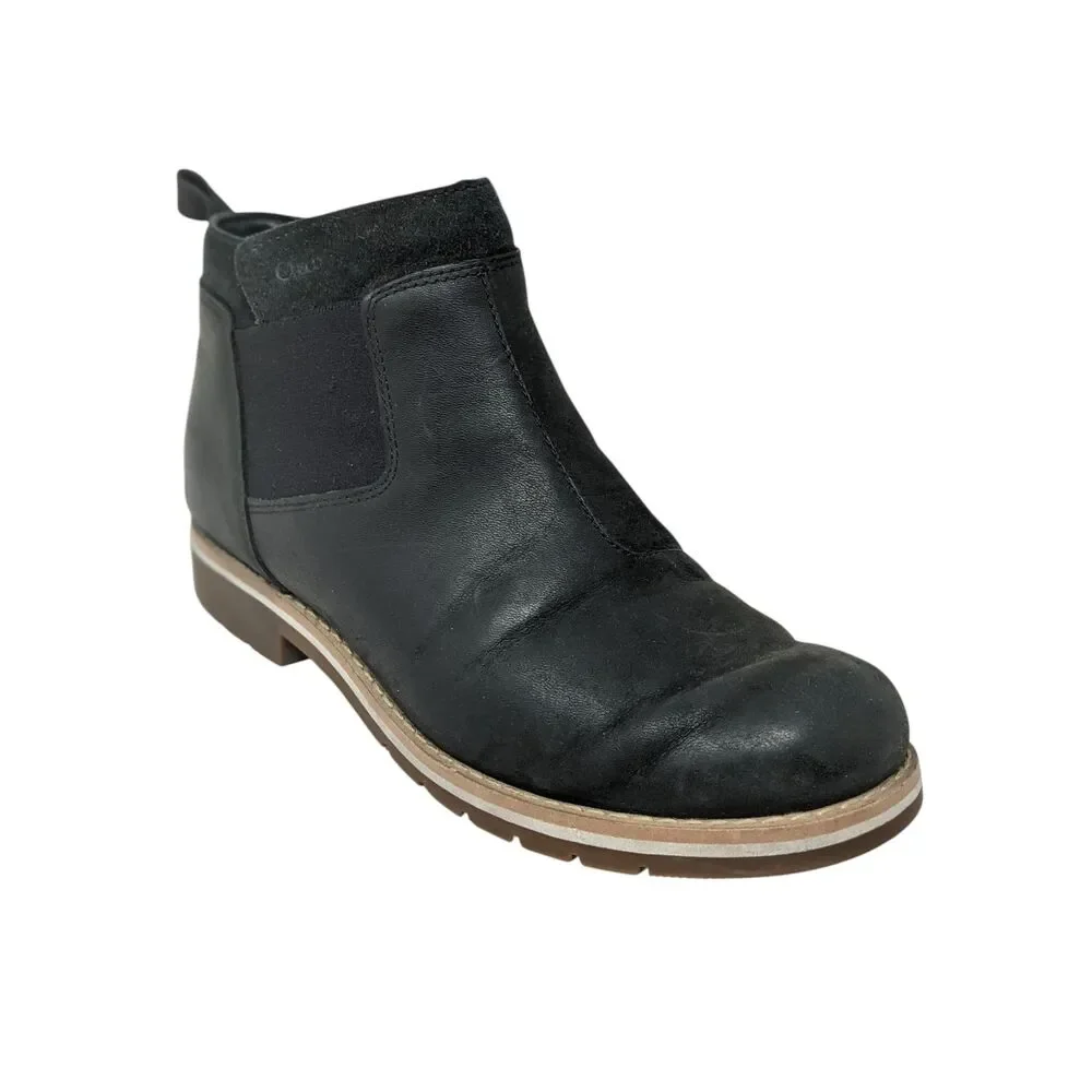 Chaco Cataluna Explorer Black Leather‎ Chelsea Ankle Boots Booties Womens 8